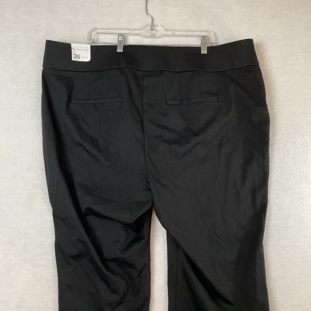Lane Bryant Women 26L Black Straight Leg Pull On Ponte Knit Dress Pants Tall NWT - Picture 13 of 14